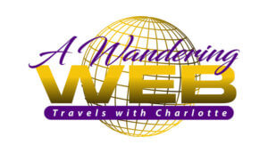 A Wandering Web: Travels with Charlotte logo with golden globe