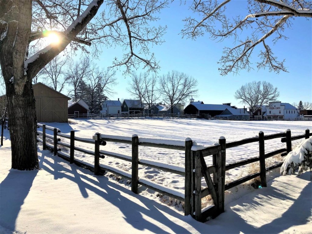 A view of Heritage Park from the Ranch House during Once Upon a Christmas