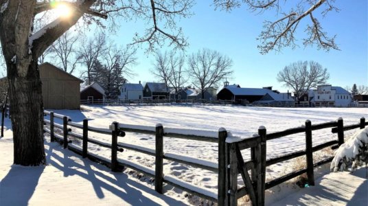 A view of Heritage Park from the Ranch House during Once Upon a Christmas