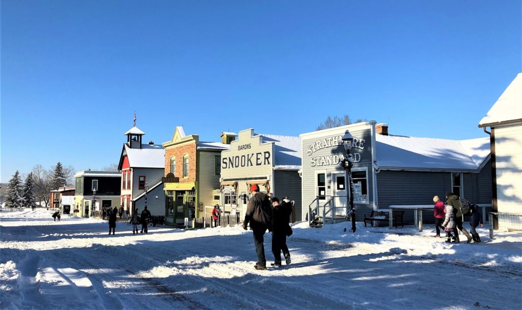 Strolling down the streets of Heritage Park during Once Upon a Christmas