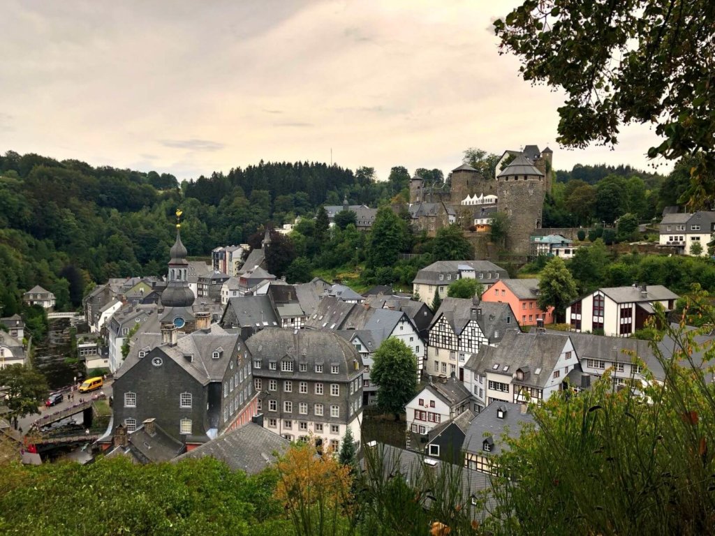 Lovely Monschau, Germany. Medieval town with half-timbered houses