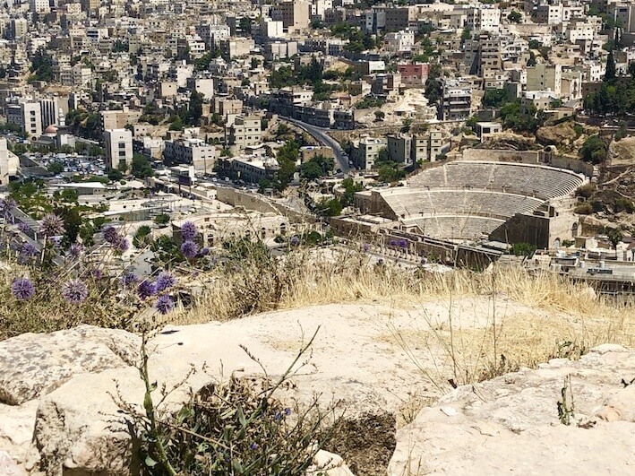 View of Amman and the Roman Theatre from the Citadel.