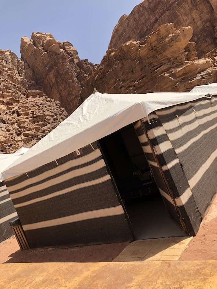 Private tent in Wadi rum at Rahayeb Desert Camp