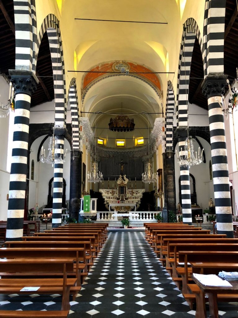 Interior of Church of San Giovanni Battista, Monterosso al Mare, Italy