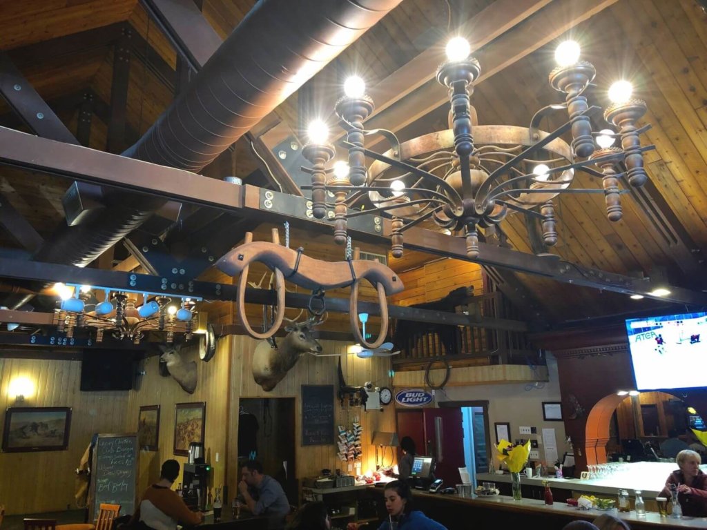 Inside of the Water Valley Saloon with a Western atmosphere