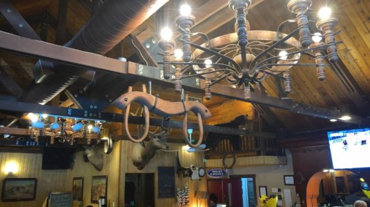 Inside of the Water Valley Saloon with a Western atmosphere