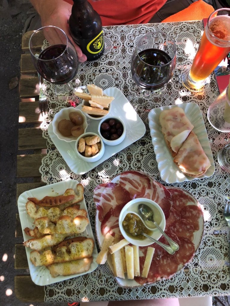 charcuterie in Italy, meats, cheese, wine and condiments
