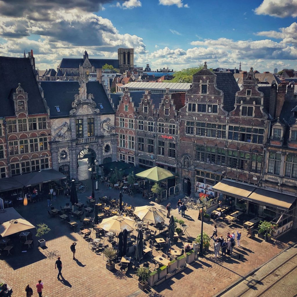 The town square of Ghent, Belgium