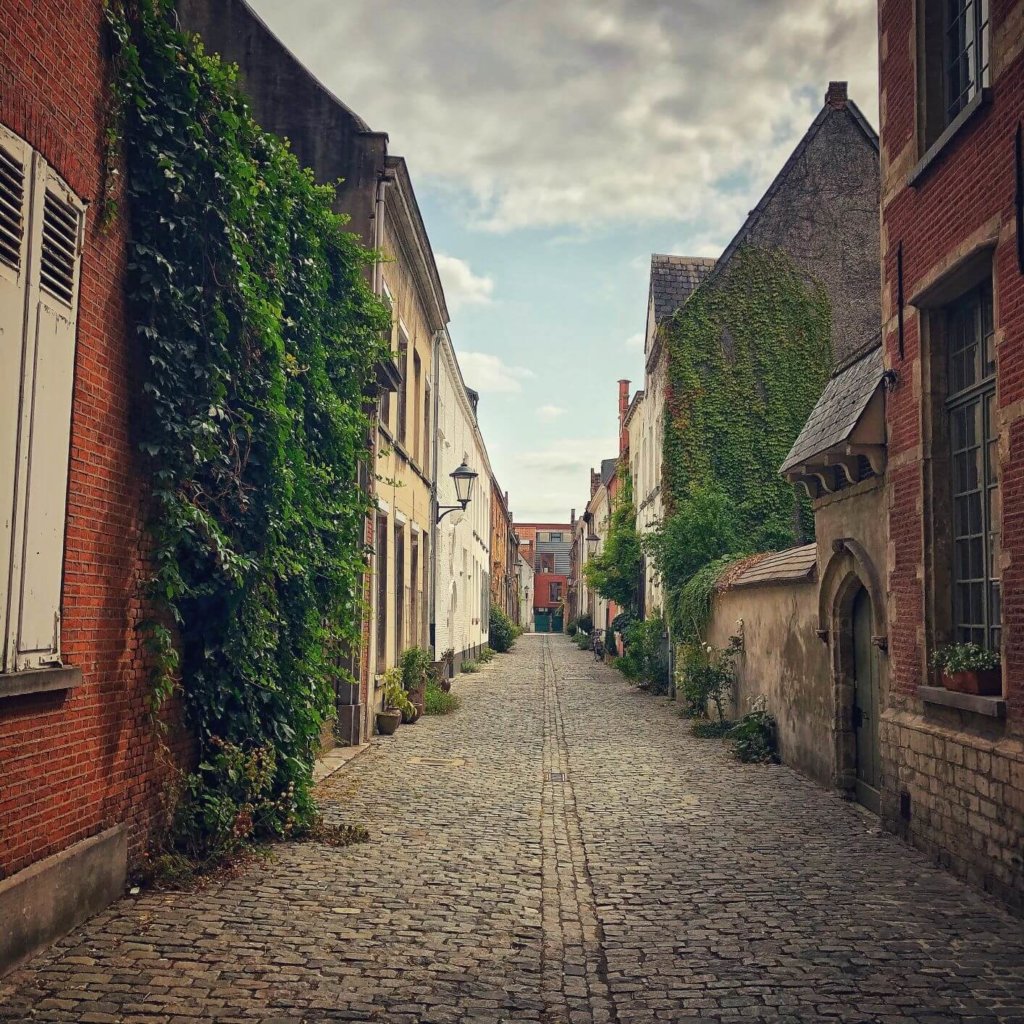 Streets of the large beguinage in Mechelen, Belgium