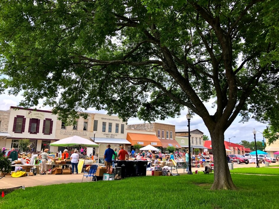 outdoor market on the square in Burnet, Texas