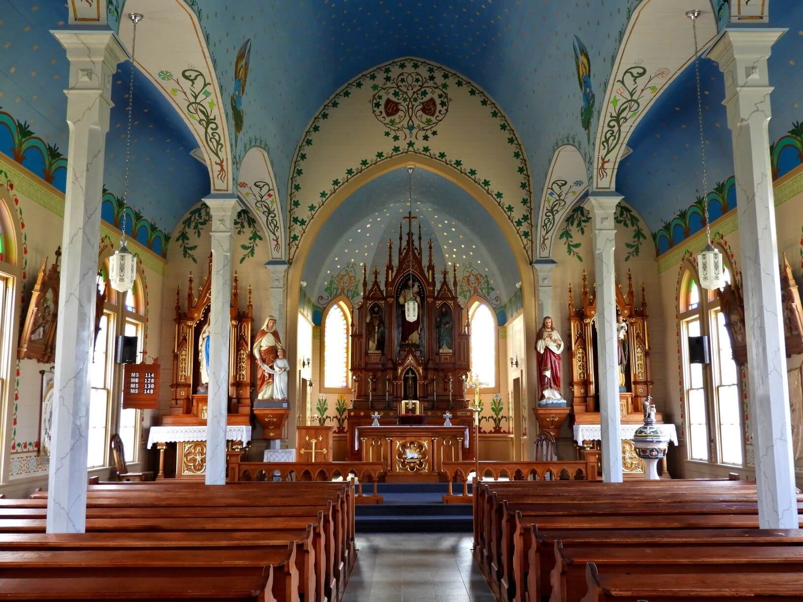 interior of Dubina Texas Painted Church