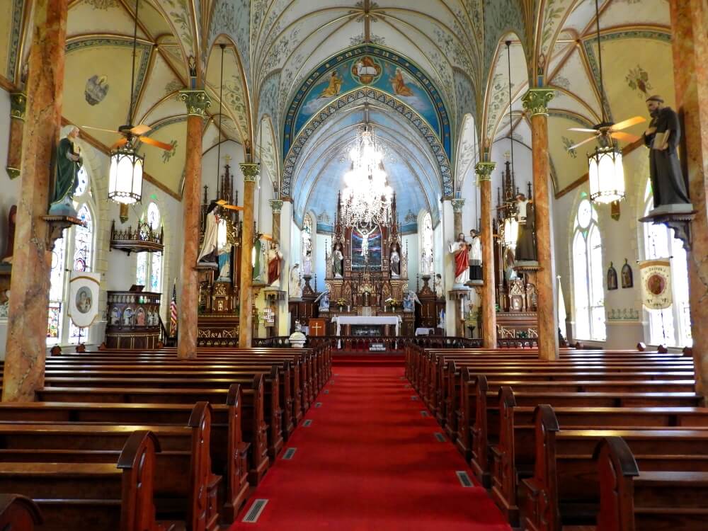 interior of st. mary's catholic church in high hill texas