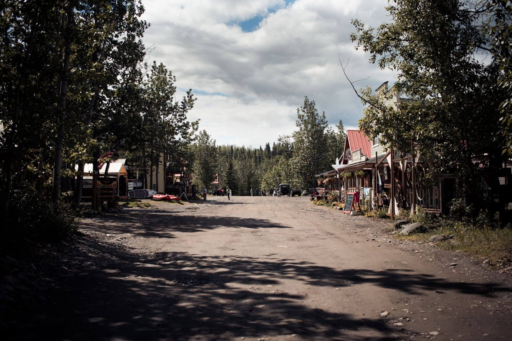 main street of old mining town in Alaska